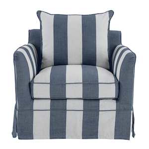 Armchairs: Noosa Armchair Denim & Cream Stripe