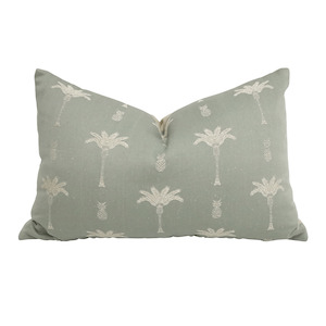 Palm Silk Viscose Cushion Light Sage 60cm x 40cm