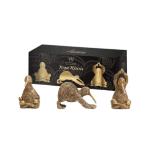 Set of 3 Bronze Yoga Kiwis