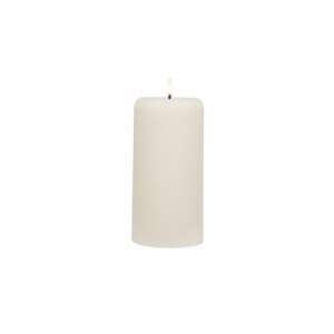Wall Decor Decorative: Medium Cream LED Ribbed Pillar Candle