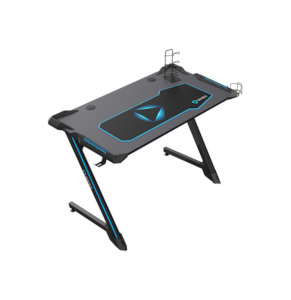 Z: ONEX GD1200Z-RGB Z Shaped Home Office PC Gaming Desks Table with RGB LED Lights with Cup Holder Headset Hook & Mouse Pad