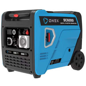 Inverter Generator: ONEX POWER SC6000i Inverter Generator - Max. 6.0kw w/ AC240v / 1 x 15A IP44, 1 x 32A IP66 Socket/ Ignition: Remote, Electric, Recoil/ Parallel capable.