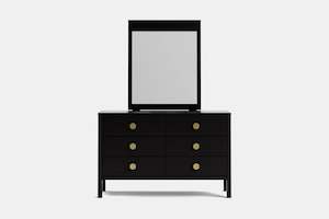 Dressing Table: Andes 6 Drawer Dresser & Mirror- Ash