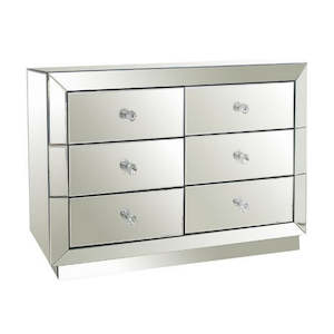 Curio 6 Drawer Mirrored Dresser
