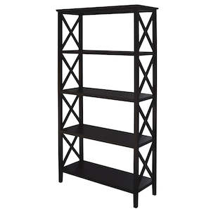 Wall Units Display Cabinets: Cyrus 4 Tier Bookcase - Black