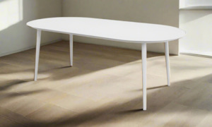 Dining Table: Ovolo Outdoor Table - Matt White