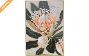 Wall Art: Natives Framed Canvas - Natural