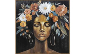 Wall Art: Goddess Framed Canvas Art - Natural