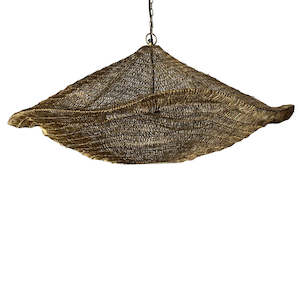 Chandelier Ceiling Light: Mesh Cloud Pendant 90cm - Antique Brass