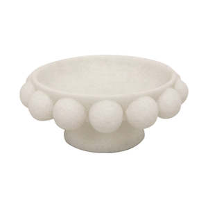 Marble Resin Plinth Bowl -  White