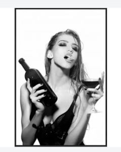 Wine Anyone Canvas W/Black Frame