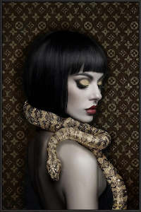 Wall Art: Yves Saint Laurent Woman W/ Snake Canvas