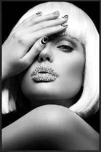 Wall Art: Glitterati Glamour Canvas W/ Black Frame