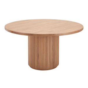 Dining Table: Plymouth Round Dining Table - Solid Rubberwood