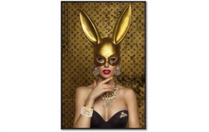 Gold Masquerade Canvas W/ Black Frame