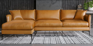 Sofas: Triumph Leather Sofa with Left Chaise