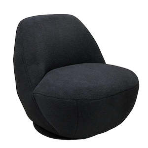 Recliner Swivel Chairs: Baxter Boucle Swivel Chair - Black