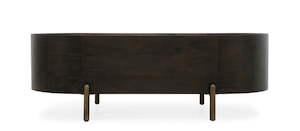 Furniture: Malibu Curved Coffee Table with Storage