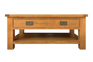 Furniture: Kensington Oak Coffee Table with One Drawer