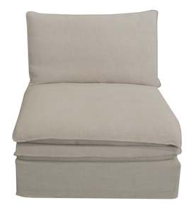 Calais 1 Seater Armless Slip Cover Seat - Oatmeal