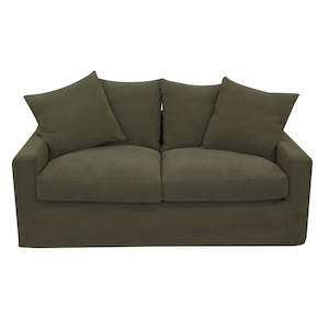 Living: Lucca 2 Seater Slip Cover Sofa - Olive