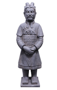 Terracotta Warrior 104cm – Grey Fiber Cement Statue