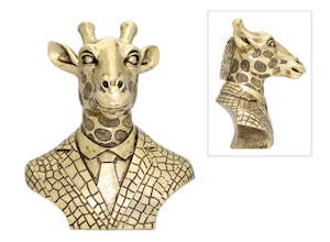 Mr Giraffe in Suite Statue - Gold Bust