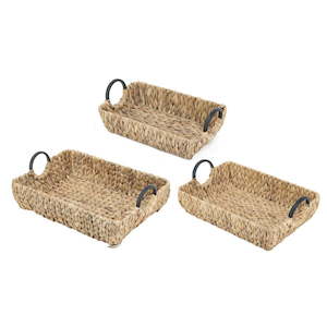 Water Hyacinth Tray Set of 3