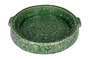 Kitchen: Green glaze stoneware dish - Large