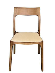 Baur Dining Chair - Linen Fabric / Walnut Frame