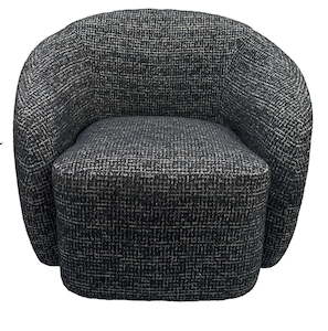 Daisey Swivel Accent Chair - Black & Silver