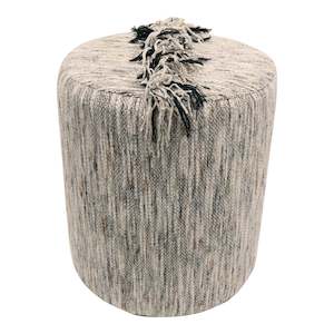 Ottomans Pouf: Fringe Stool - Stone