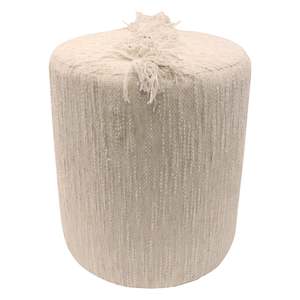 Ottomans Pouf: Fringe Stool - Sand