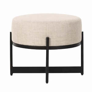 Ottomans Pouf: Amelia Upholstered Round Ottoman