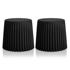 Ottomans Pouf: Cupcake Stool - Indoor/Outdoor - Black Set/2