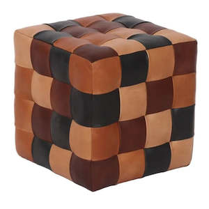 Cube Leather Ottoman