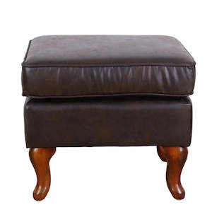 Huskins Leather Ottoman - Brown