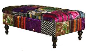 Chesterfield Patchwork Ottoman with Storage