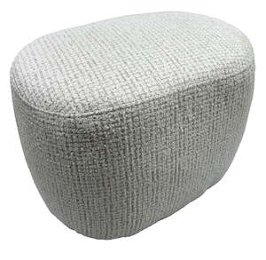 Ottomans Pouf: Bella Accent Ottoman - White & Taupe