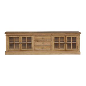 Entertainment Units: Oak Entertainment Unit - 4 Doors & 3 Drawers