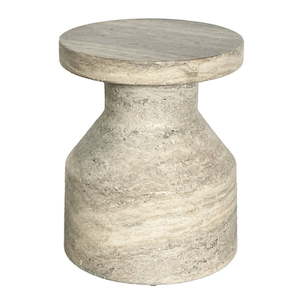 Travertine Side Table