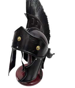 Collectables: Corinthian Helmet Black with Black Hair Plume & Pony Tail
