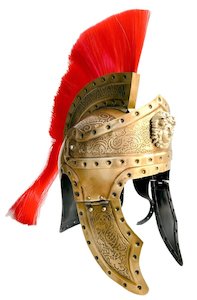 Collectables: Medieval Armor Roman Helmet with Red Hair Plume