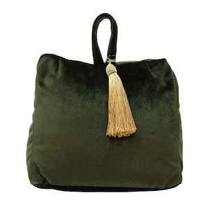 Velvet Door Stopper Green
