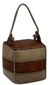 Leather & Canvas Door Stop - Square