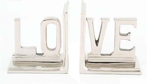 Bookends: Aluminum Love Bookends