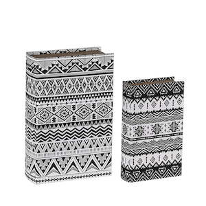 Geometric Design Set of 2 Book Boxes