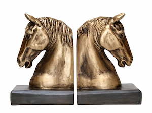 Bookends: Bookend Horse Head - Brass