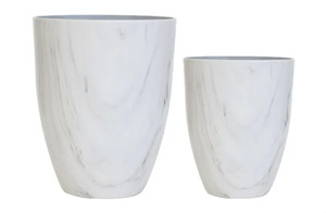 Pots Planters: Classic Marble Resin Planter - Indoor