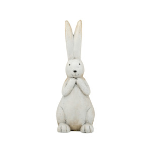 Garden Ornaments Statues: Playful Rabbit W/ Long Ears - Small